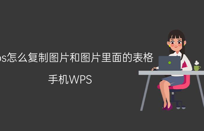 wps怎么复制图片和图片里面的表格 手机WPS Office表格如何复制和粘贴？